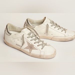 Golden goose women’s 7.5/8m w suede star and metal lettering. EUC!